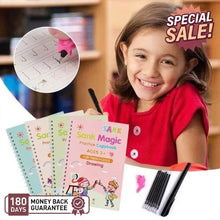 Load image into Gallery viewer, ✍️ Sank Magic Practice Book (4 BOOKS 📚, 1 PEN 🖊️, 1 GRIP , 10 REFILLS )🎁 FREE Magic Coloring Book