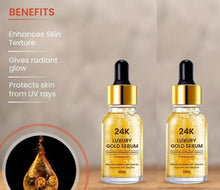 Load image into Gallery viewer, 24k Luxury gold serum pack of 2 (30 ml)