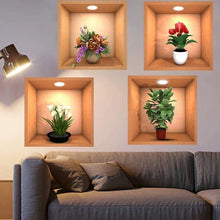 Load image into Gallery viewer, 3D VASE WALL STICKER (PACK OF 4)