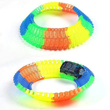 Load image into Gallery viewer, TRACKS TOY AMAZING RACETRACK - BENDS, FLEXIBLE AND GLOWS - 3D LED LIGHTS (MULTICOLOR) FOR KIDS