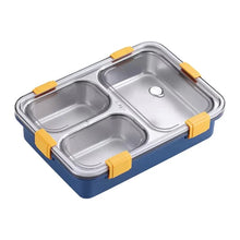 Load image into Gallery viewer, Lunch Box Sealed Leakage Proof Stainless Steel Lunch Box with Fork,Chopstick & Spoon Lid Office Food Container 3 Compartment for School Kids and Adults