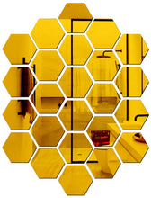 Load image into Gallery viewer, Mirror Wall Sticker- 3D Hexagon Mirror Wall Stickers for Home & Offices.(Pack of 15)