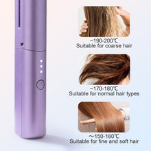 Load image into Gallery viewer, Meneflix Portable Mini Hair Straightener Cordless Rechargeable Mini Adjustable Hair Straightener Hot Comb