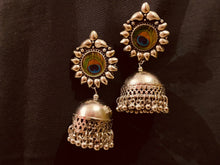 Load image into Gallery viewer, SET OF 6 MUST-HAVE OXIDISED JHUMKAS WITH FREE 2 RINGS COMBO