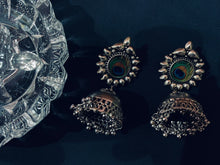 Load image into Gallery viewer, SET OF 6 MUST-HAVE OXIDISED JHUMKAS WITH FREE 2 RINGS COMBO