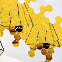 Load image into Gallery viewer, Mirror Wall Sticker- 3D Hexagon Mirror Wall Stickers for Home &amp; Offices.(Pack of 15)
